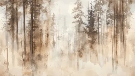 ABSTRACT TREES | Foresta con sagome di alberi watercolor